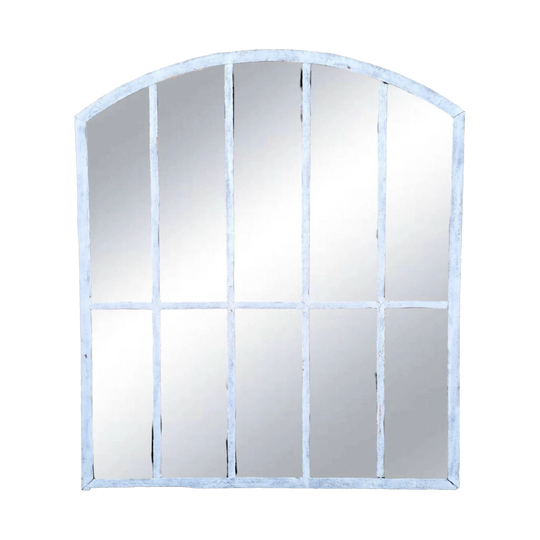 Antique French Iron Window Garden Mirror, 10 Panels, 170 cm H x 150 cm W