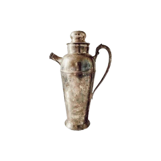 Mid-Century Silver-Plated Cocktail Shaker, Engraved “WNF”, Victorian Plate, 32 cm H