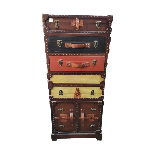 Upcycled Vintage Suitcase Chest of Drawers and Cabinet