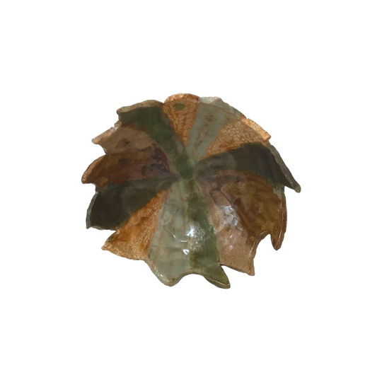Earthy Ceramic Bowl / Hand made decorative bowl /Earthy Tone Scalloped pointed
