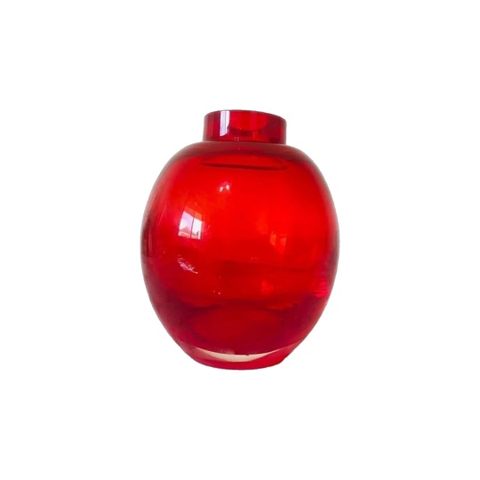 Sorrento Glass Red Bulbous Vase