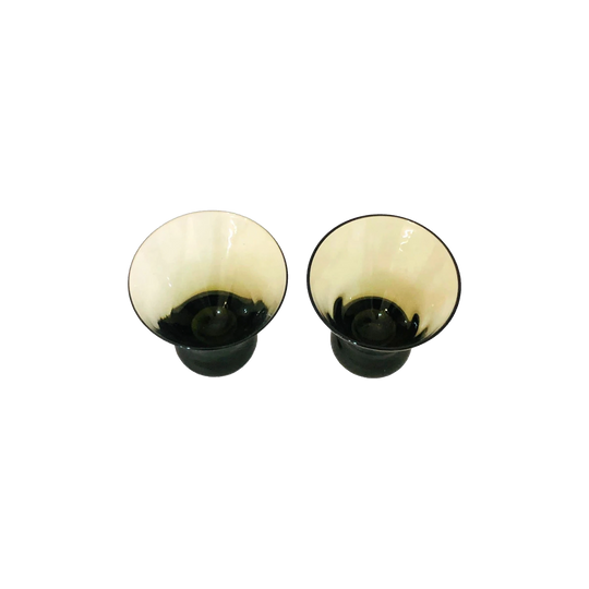 Kahlua Smokey Glass with Flared sides and Ball Base / Collectable Pair of Kahlua Smokey Glass