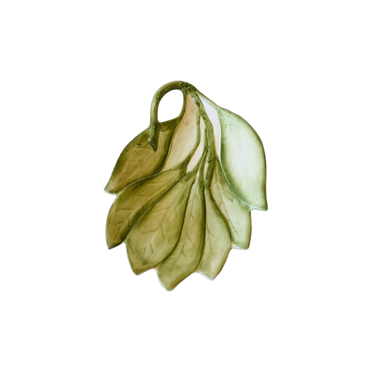 Ceramic Green Leaf Tray - Vintage