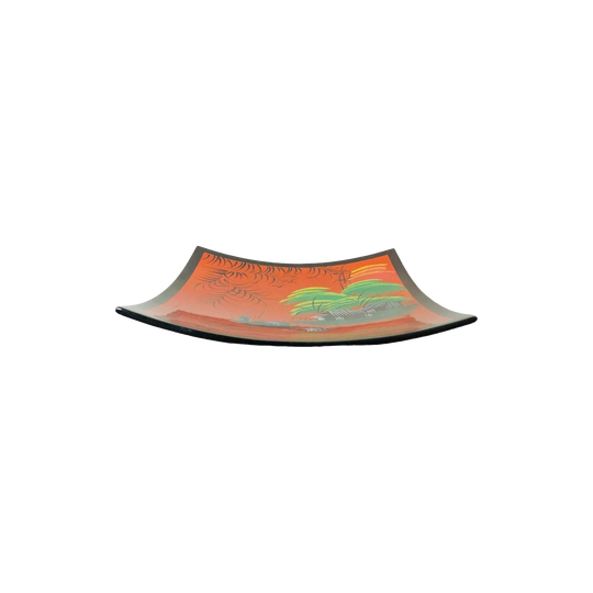 Lacquer ware Square Tray / Raised Tray /Vintage Vietnamese Square Tray