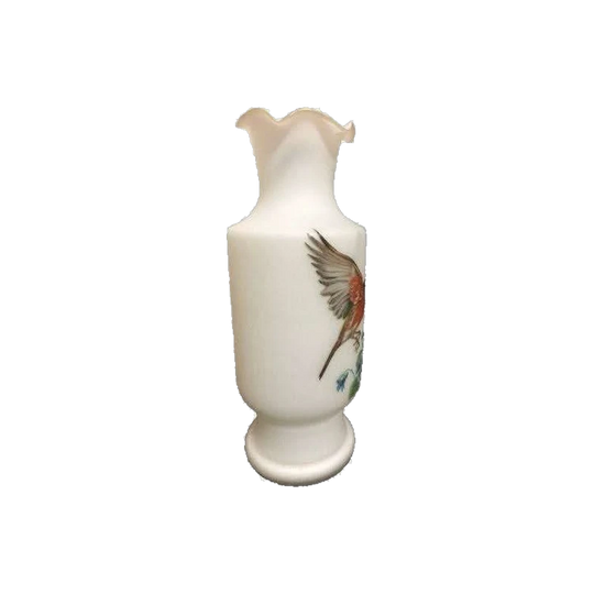 Vintage Japanese Frosted Glass Vase