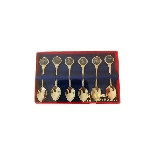 Set of 6 Vintage Silver Teaspoon of Peninsula Plate Swann & Huddson / Peninsula Plate souvenir Spoon