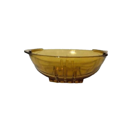 Amber Glass Bowl / Amber Depression Glass Dish / Art Deco style Amber Glass Bowl