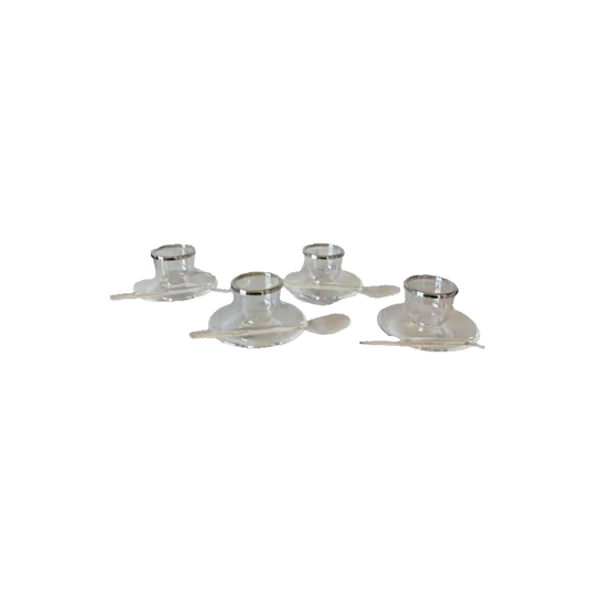 Acrylic Egg Holder With Spoon, Set of 4 Egg Holder