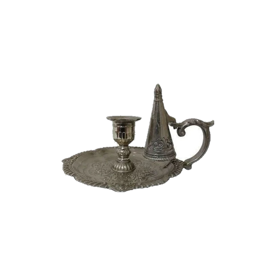Silver Chamber Stick with Candle Snuffer