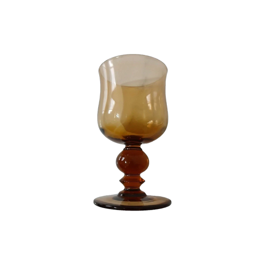 Hand Blown AMBER Wine Glass / Water Goblet/ Amber Glass Goblet