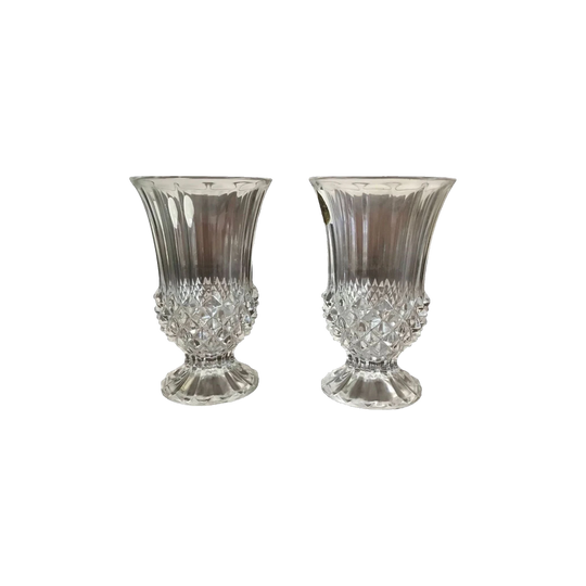 Small Crystal Glass Vases / French Lead Crystal Vase - Cristal D'Arques Longchamps