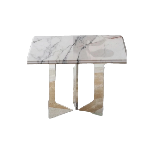 Vintage Italian Pink Marble Side Table with Custom Lucite Base