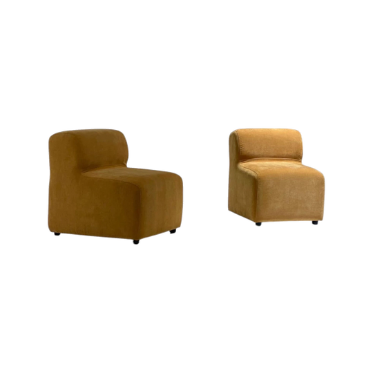 Custom Chubby Velvet Modular Chair – Mustard Warwick Velvet