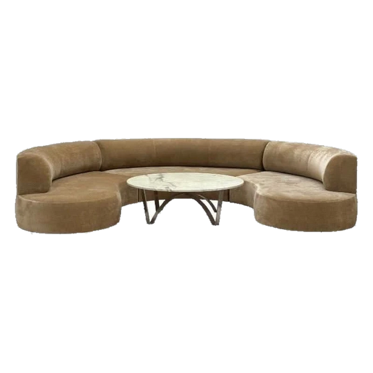 Large Curved Three-Piece Modular Sofa – Vintage Frame, Bespoke Upholstery (Preorder)