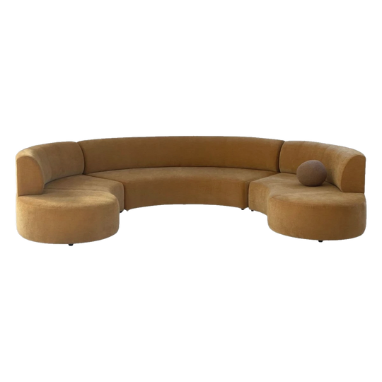 Bespoke Large Three-Piece Curved Modular Sofa – Custom Upholstery, Australian Made