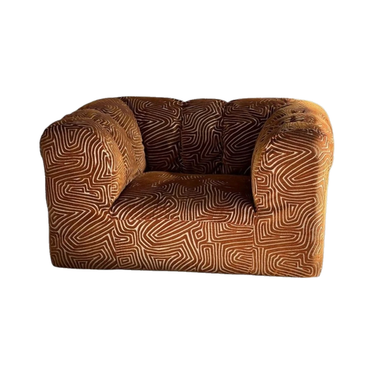 Bespoke Vintage Patterned Jumbo Armchair – Restored and Reupholstered