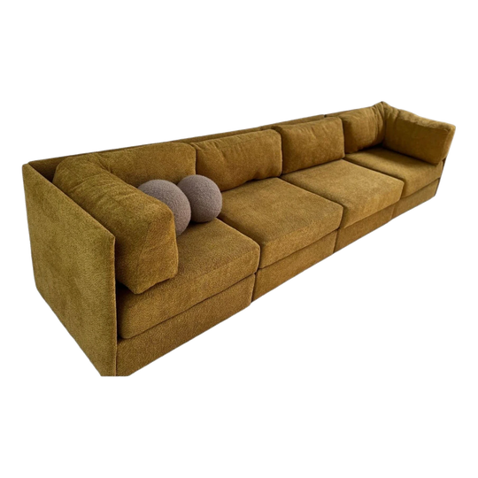 7-Piece Modular Sofa Set in Mustard, Vintage Fler Style – Restored or Custom Build (Preorder)