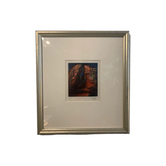 Jörg Schmeisser Limited Edition Soft-Ground Etching with Aquatint, Signed and Dated 1988, Gold-Gilded Frame
