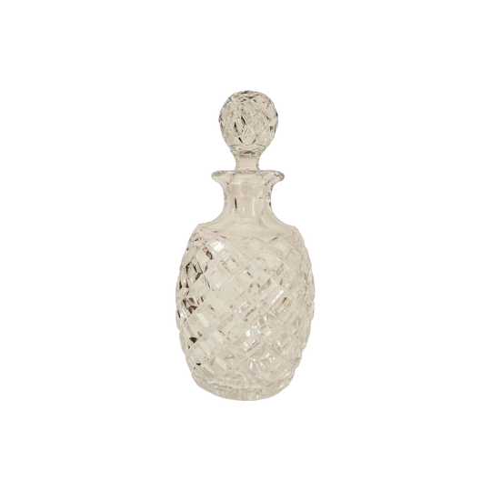 Mid-1900s Hand-Cut Lead Crystal Decanter