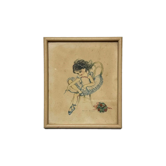 Brownie Downing ‘Blue Shoes’ Vintage Framed Print