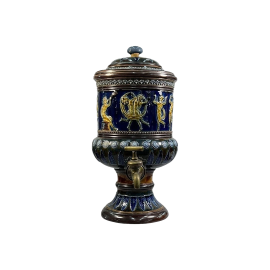 Doulton Lambeth Stoneware Lidded Water Filter by John Huskinson, c.1885