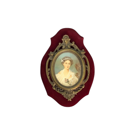 Victorian Hand-Painted Portrait Miniature, Signed