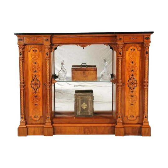 Victorian Walnut and Satinwood Marquetry Two-Door Cabinet, c.1870–1880