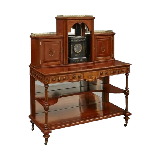 19th-Century English Walnut Ladies' Writing Desk with Pull-Out Writing Slope