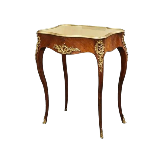 19th-Century French Louis XV-Style Display Table by Escalier de Cristal, Paris, c.1870, with Ormolu Mounts