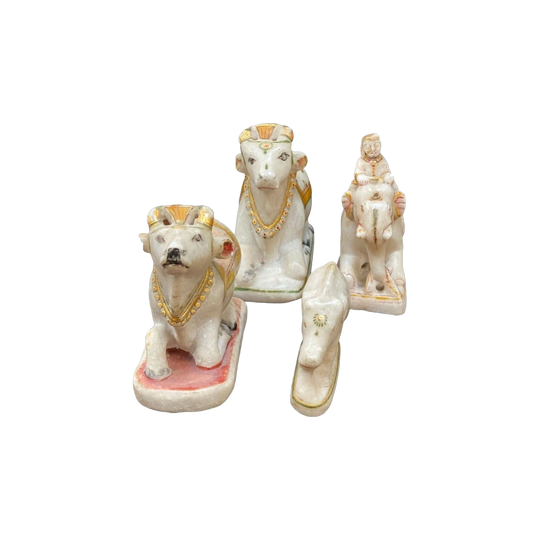 Set of Four 19th-Century Indian Alabaster Animal Figures, c. 1860