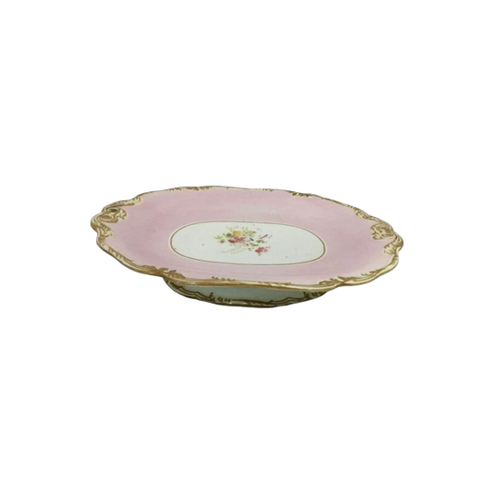 Victorian Wedgwood Oval Hand-Painted Floral Comport, c. 1840