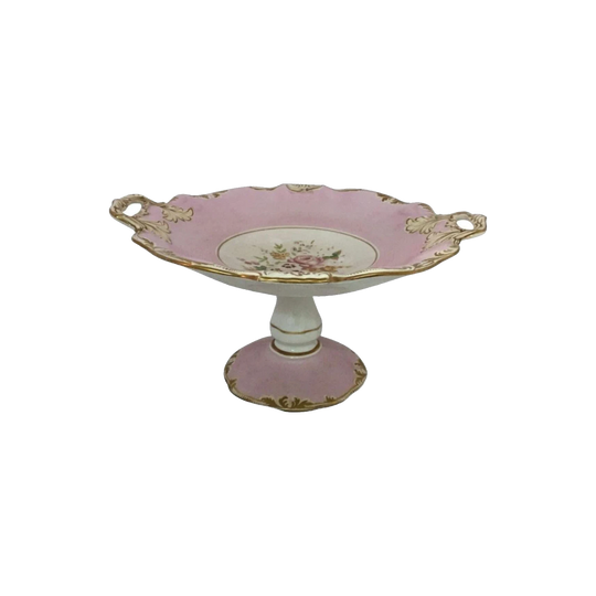 Nineteenth-Century Wedgwood Hand-Painted Round Floral Comport, c. 1840
