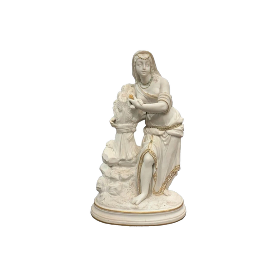 English 19th-Century Parian Figure of a Maiden with Wheat