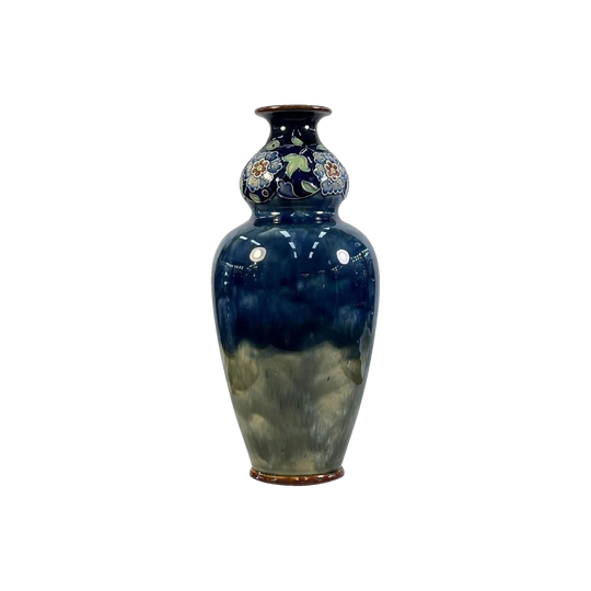 Royal Doulton Large Stoneware Vase in Blue and Green Tones, c.1900