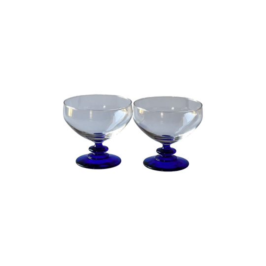 Cobalt blue stemmed dessert/cocktail glasses