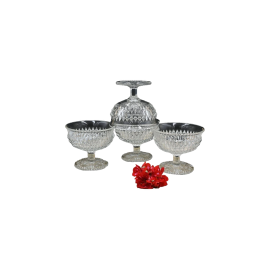 Indiana Diamond Point Glass Dessert/Salad Set.