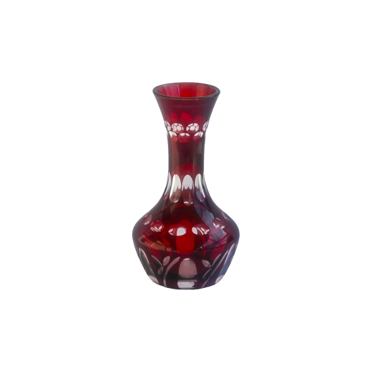 Bohemian Flashed Ruby Glass Vase