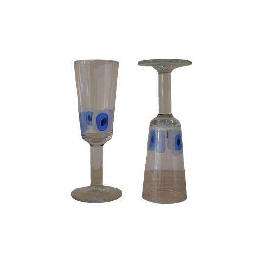 Mid Century Modern Wine Glass. Made in Italy by CERVE. set of 2