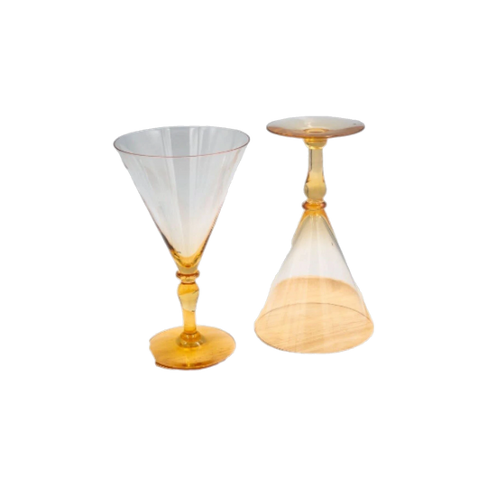 Vintage Amber Martini/Cocktail/Dessert Glasses