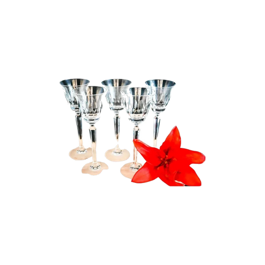 Mikasa Ashley TS107 lead crystal small wine glasses. Set of 5