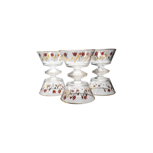 Gold Rimmed Dessert Bowls. Set of 6