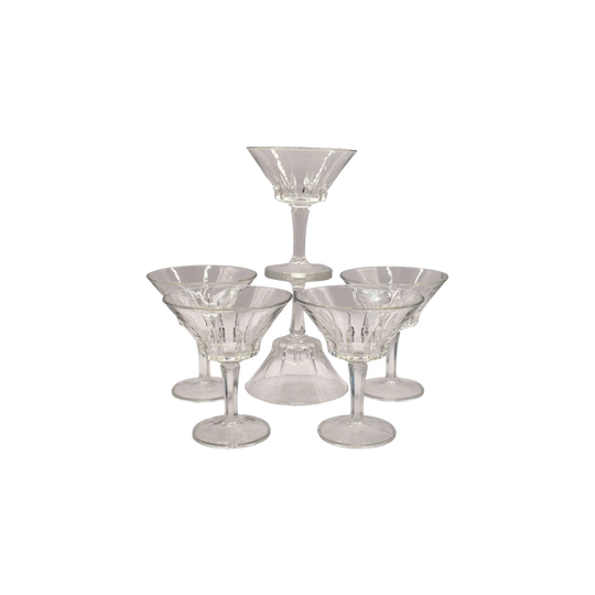 Champagne Coupe - Tall Sherbet Glasses. "Sorrento" made in Italy. Set of 6