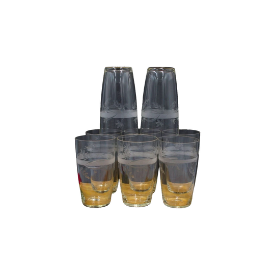 Stunning Vintage Etched and Cut Crystal Tumblers