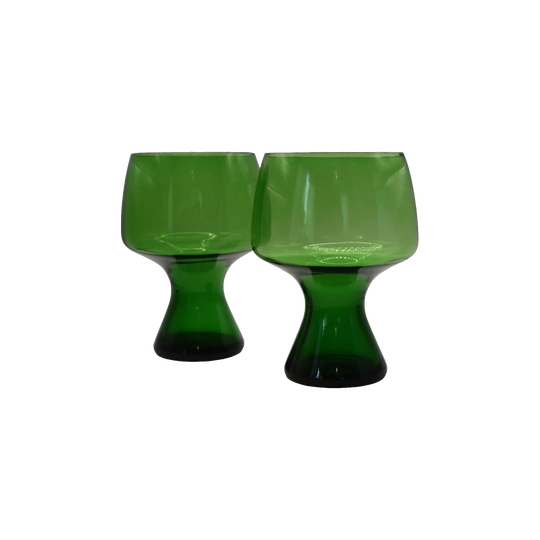 Green Glass goblets. Beer Stein. Cocktail glass. Emerald green glass Vase. ONE ONLY