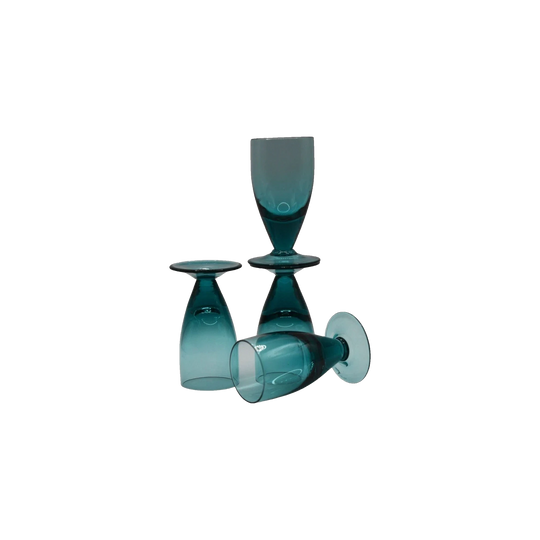 Teal coloured Liqueur/Shot glasses. Set of 4
