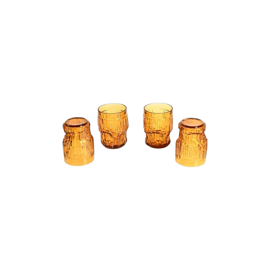 Vintage Enesco Amber Italian Tumblers. Set of 4