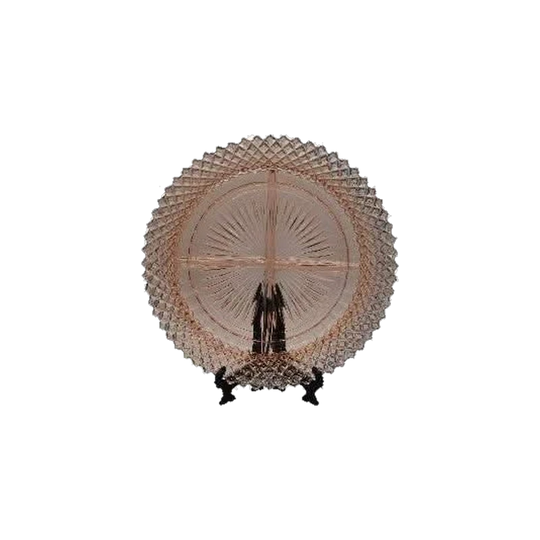 Vintage Hocking Glass - Miss America pattern. Pink depression glass platter.