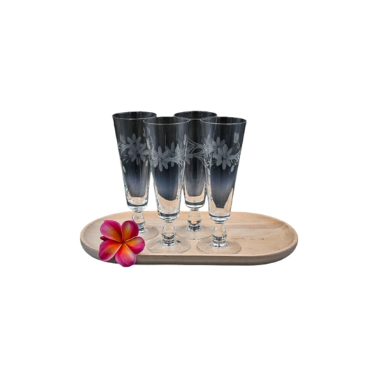 Vintage Etched Flower Design Pilsner/Dessert/Cocktail/Punch/Cordial/Parfait Glasses