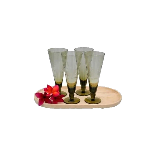 Vintage Smokey/Olive Parfait/Champagne/Beer Glasses