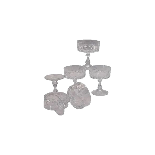 Vintage Liqueur Cocktail Coupes "LOUVRE" by Cristal D'Arques-Durand. Set of 5